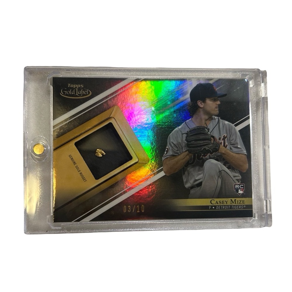 2021 Topps Gold Label Casey Mize RC Gold Prospect Relic Real Gold Nugget 03/10